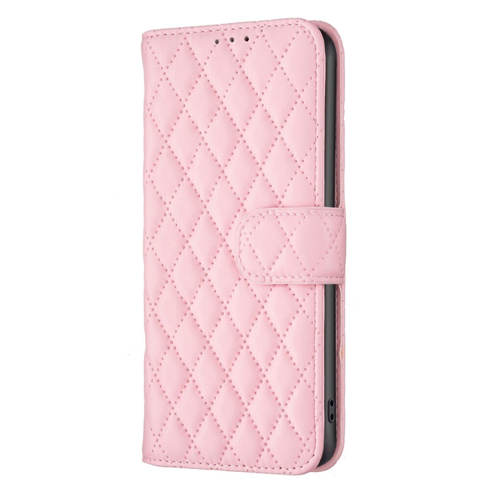 iPhone 14 Pro Max Wallet Case Quilted Pink