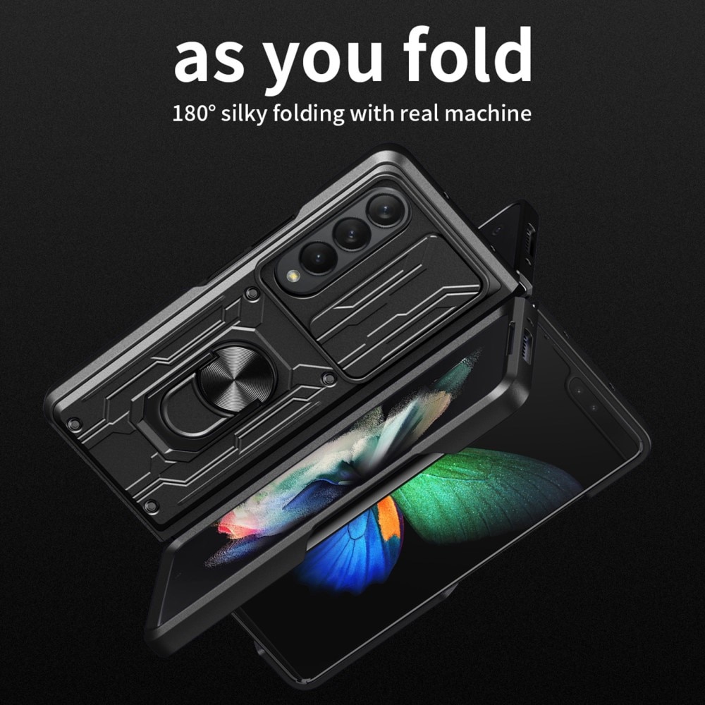 Samsung Galaxy Z Fold 4 Hybrid Case Tech Ring w. Camera Protector Black
