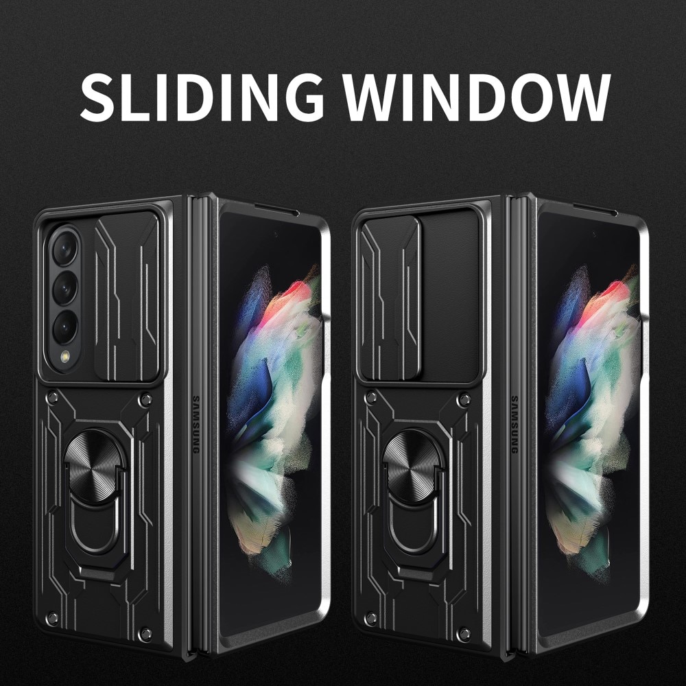 Samsung Galaxy Z Fold 4 Hybrid Case Tech Ring w. Camera Protector Black