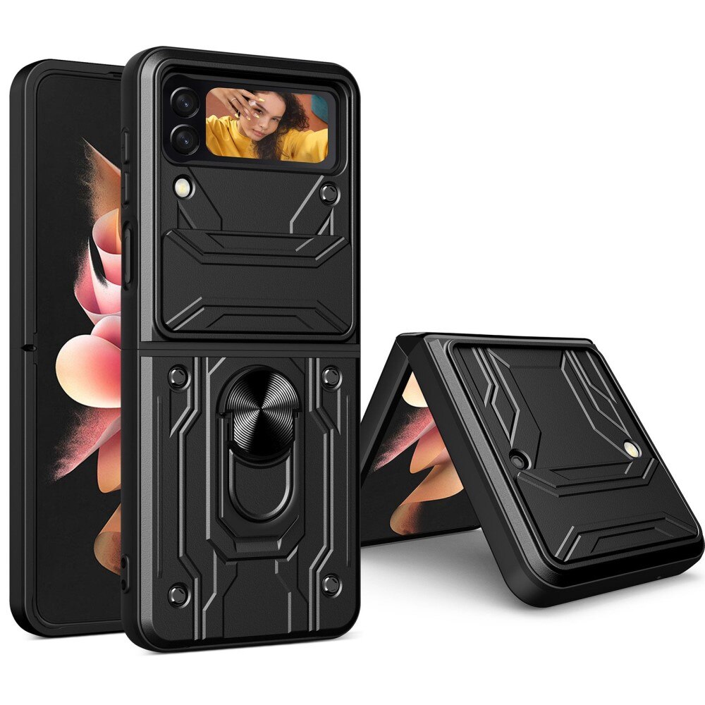 Samsung Galaxy Z Flip 5 Hybrid Case Tech Ring w. Camera Protector Black
