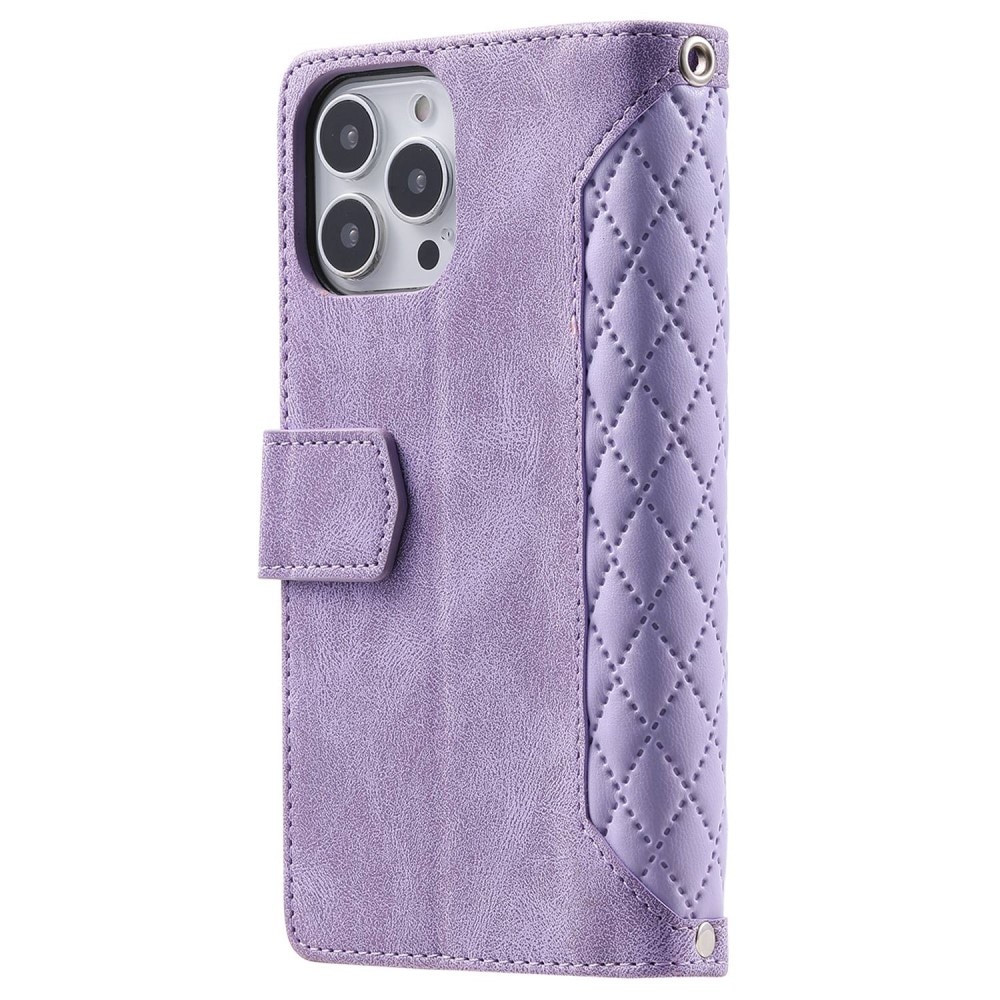 iPhone 13 Pro Wallet/Purse Quilted Purple