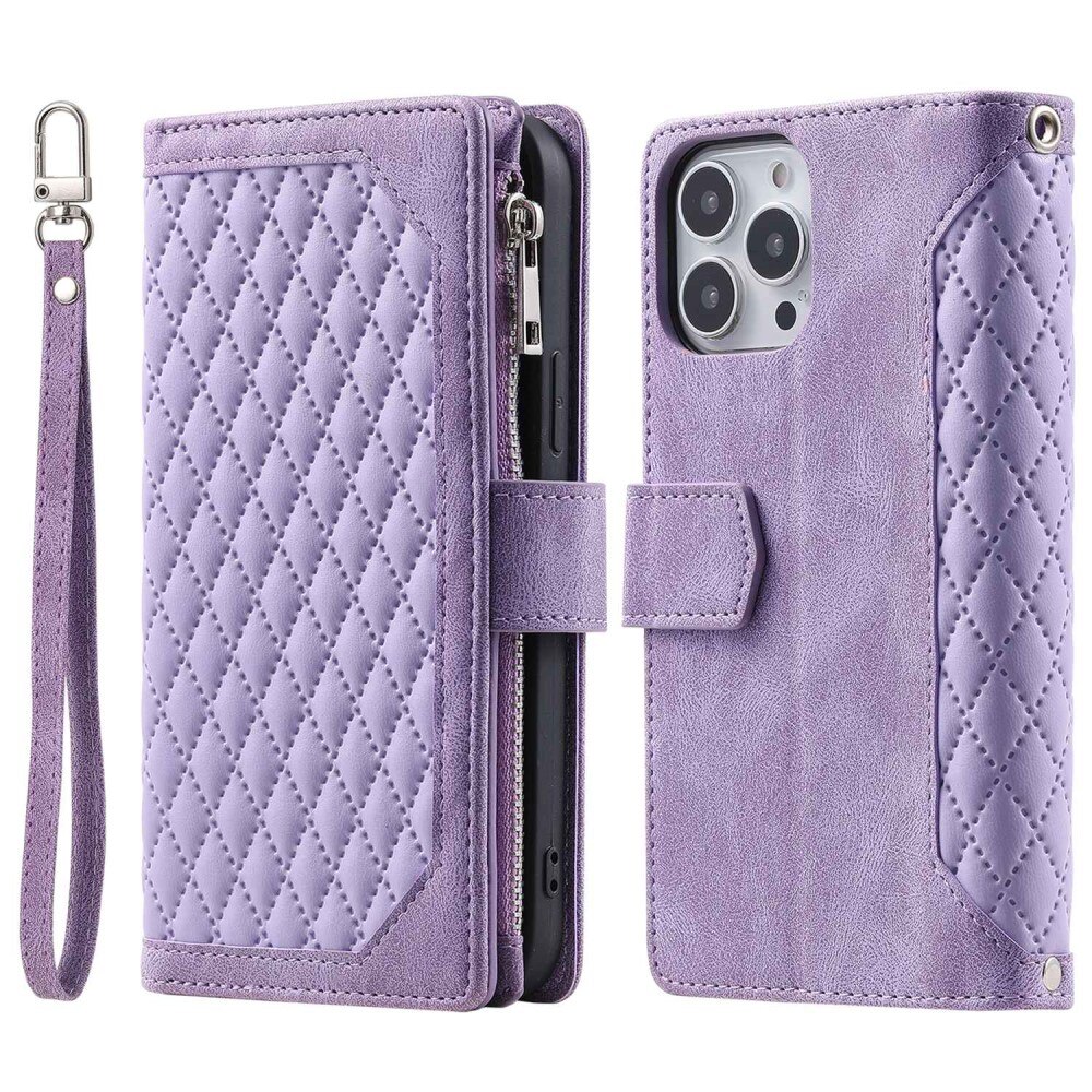 iPhone 13 Pro Wallet/Purse Quilted Purple