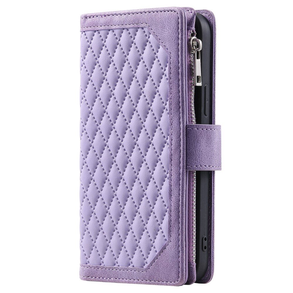 iPhone 13 Pro Wallet/Purse Quilted Purple