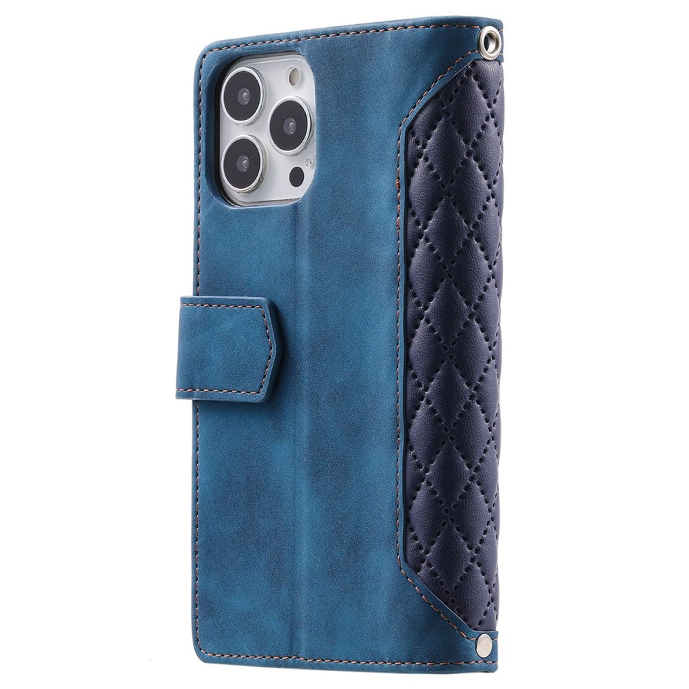 iPhone 13 Pro Wallet/Purse Quilted Blue