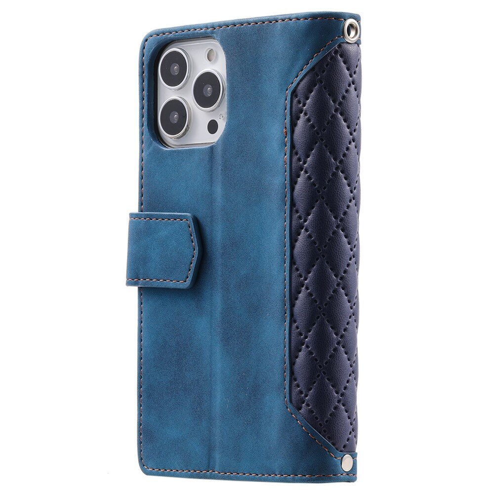 iPhone 13 Pro Wallet/Purse Quilted Blue