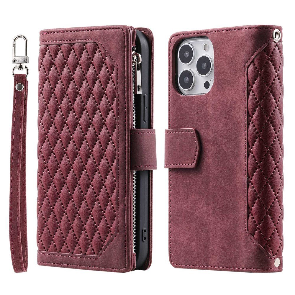 Apple iPhone 13 Pro Wallet/Purse Quilted Red