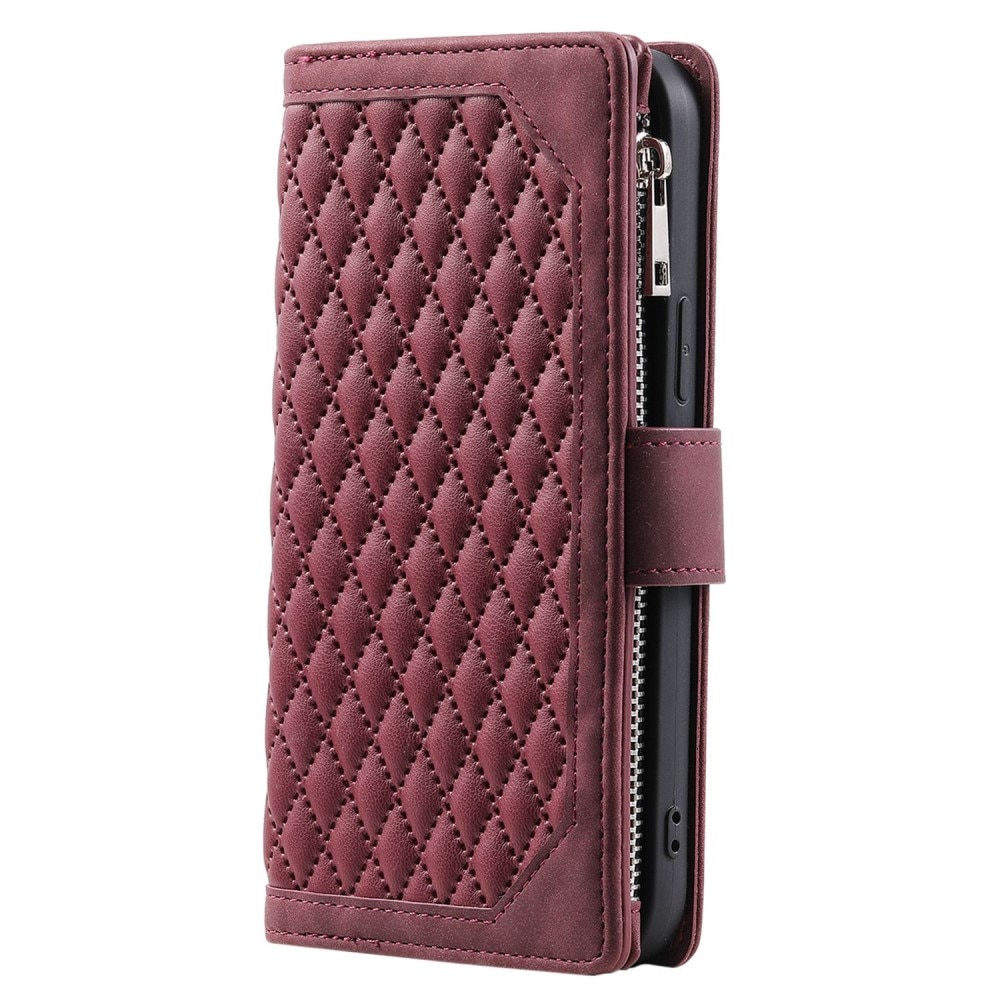 iPhone 13 Pro Wallet/Purse Quilted Red