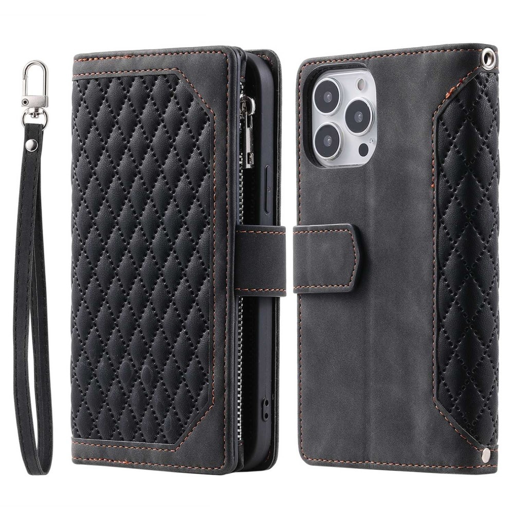 iPhone 13 Pro Wallet/Purse Quilted Black