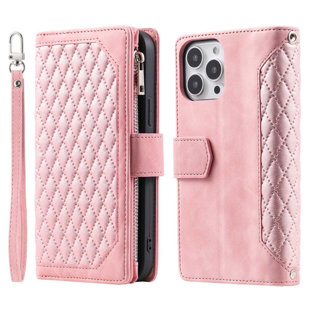 iPhone 13 Pro Wallet/Purse Quilted Pink