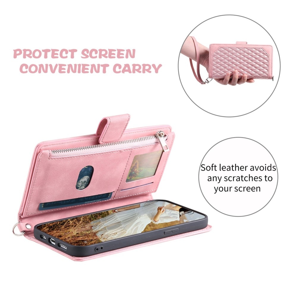 iPhone 13 Pro Wallet/Purse Quilted Pink