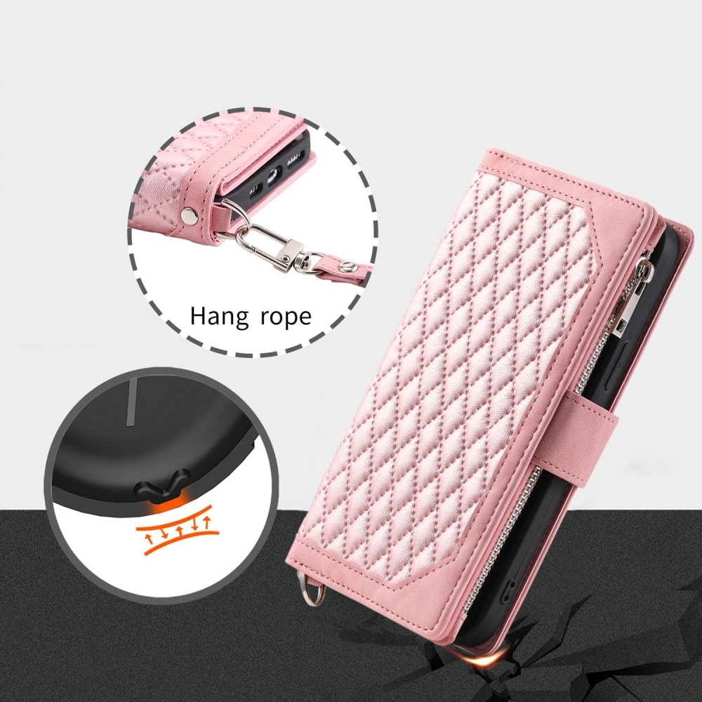 iPhone 13 Pro Wallet/Purse Quilted Pink