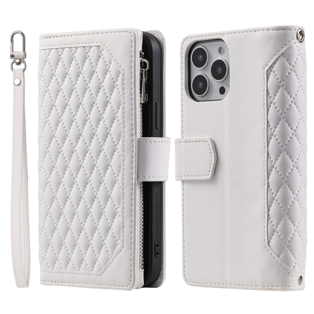 iPhone 13 Pro Wallet/Purse Quilted White