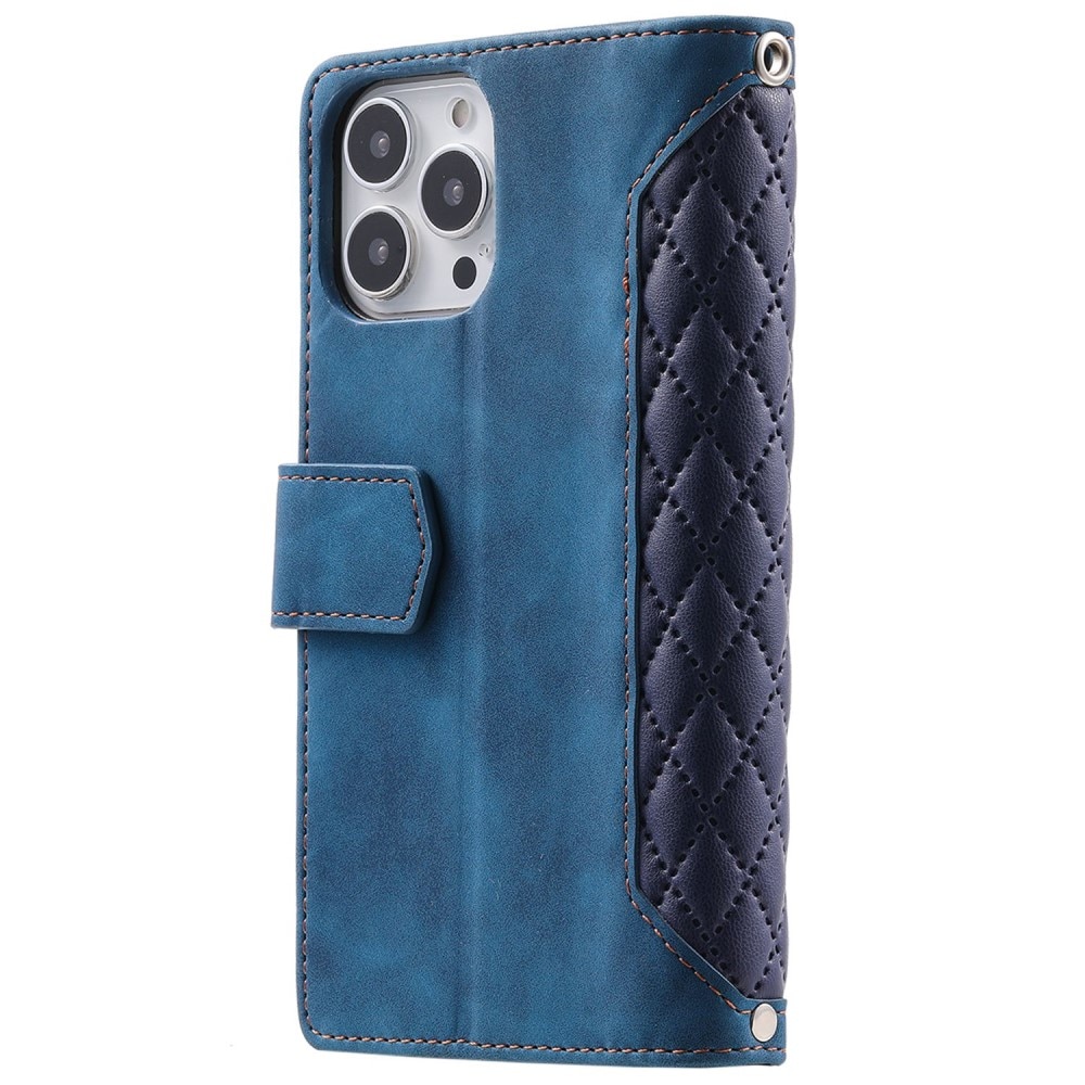 iPhone 14 Pro Max Wallet/Purse Quilted Blue