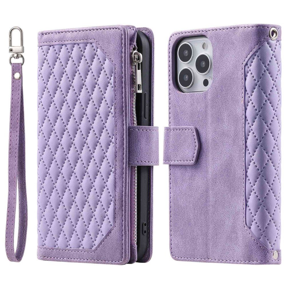 iPhone 14 Pro Max Wallet/Purse Quilted Purple