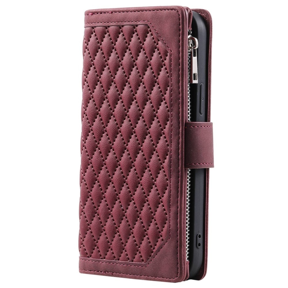 iPhone 14 Pro Max Wallet/Purse Quilted Red