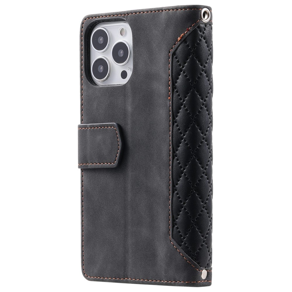 iPhone 14 Pro Max Wallet/Purse Quilted Black