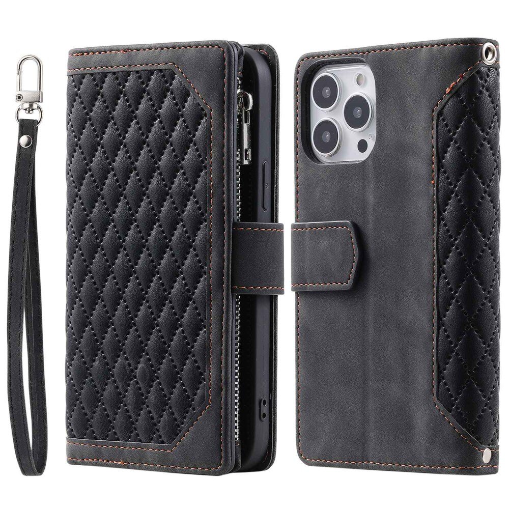 iPhone 14 Pro Max Wallet/Purse Quilted Black