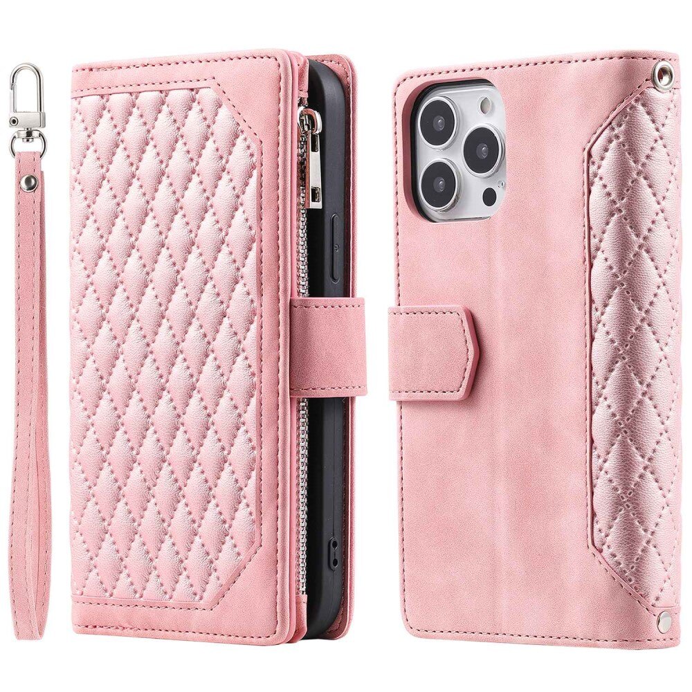 iPhone 14 Pro Max Wallet/Purse Quilted Pink