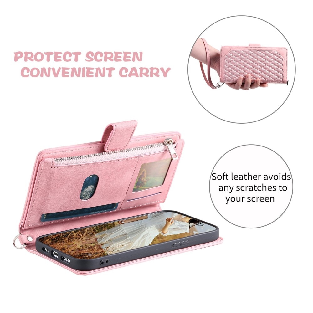 iPhone 14 Pro Max Wallet/Purse Quilted Pink