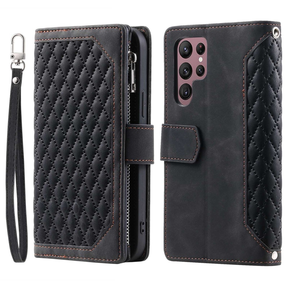 Samsung Galaxy S22 Ultra Wallet/Purse Quilted Black