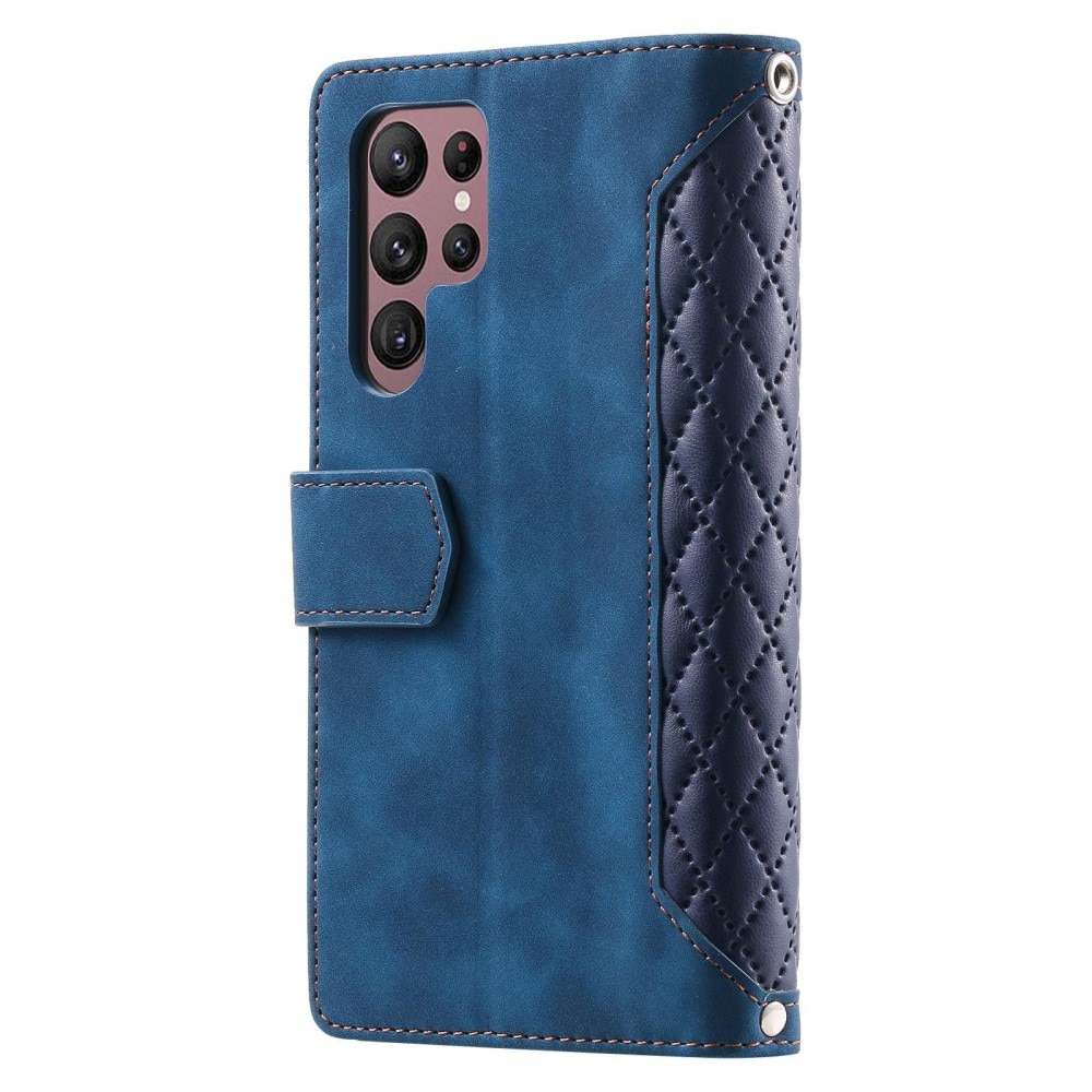 Samsung Galaxy S22 Ultra Wallet/Purse Quilted Blue