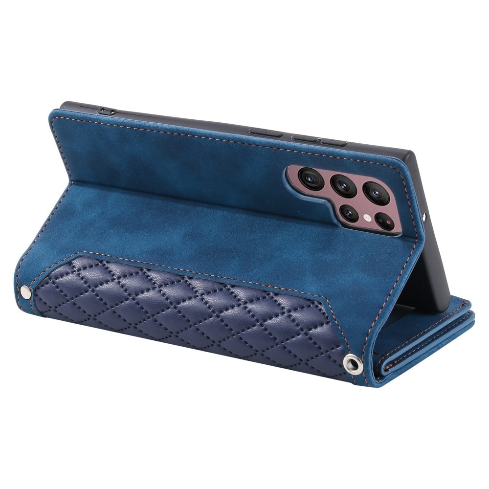 Samsung Galaxy S22 Ultra Wallet/Purse Quilted Blue