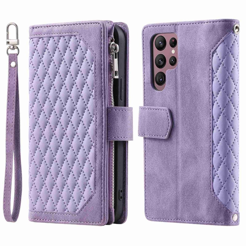 Samsung Galaxy S22 Ultra Wallet/Purse Quilted Purple