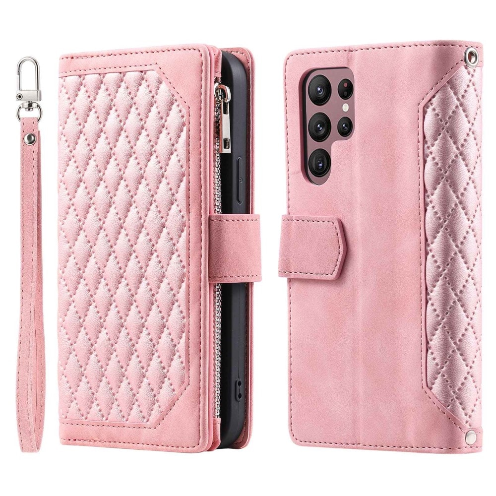 Samsung Galaxy S22 Ultra Wallet/Purse Quilted Pink