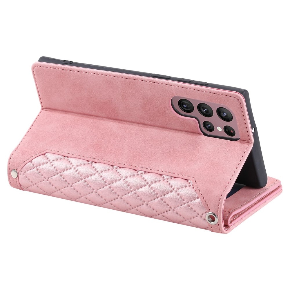 Samsung Galaxy S22 Ultra Wallet/Purse Quilted Pink