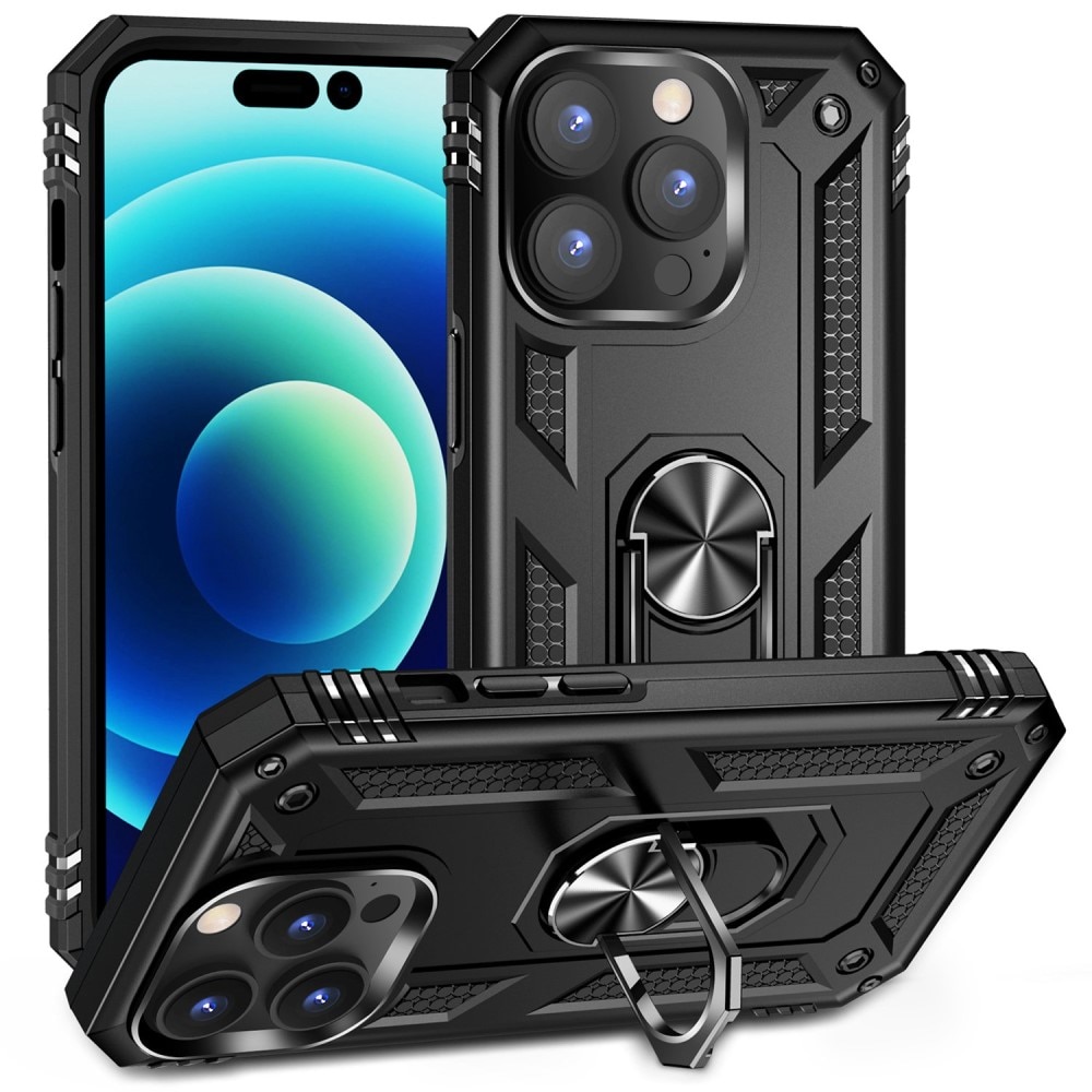 iPhone 14 Pro Max Hybrid Case Tech Ring Black