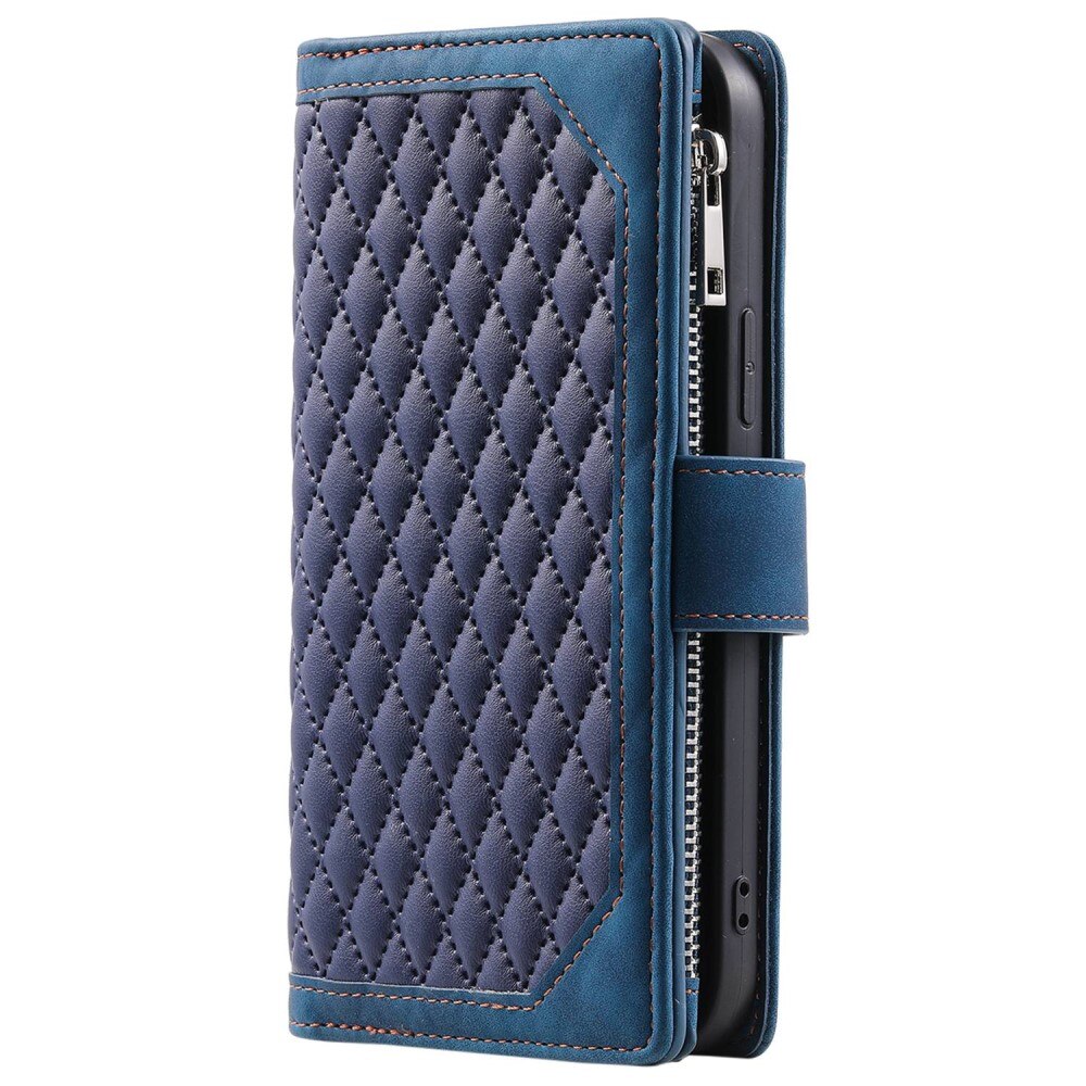 iPhone Xr Wallet/Purse Quilted Blue