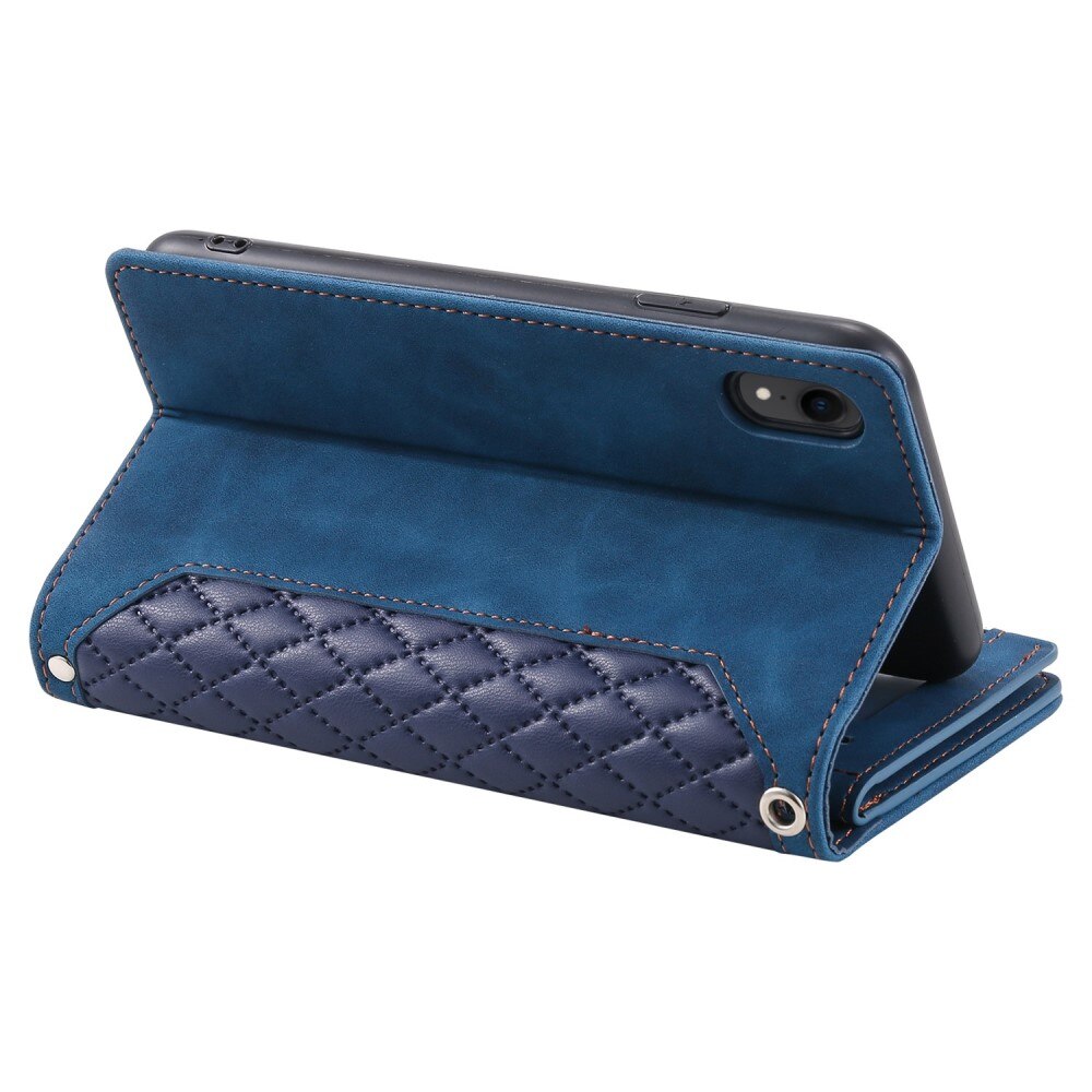iPhone Xr Wallet/Purse Quilted Blue