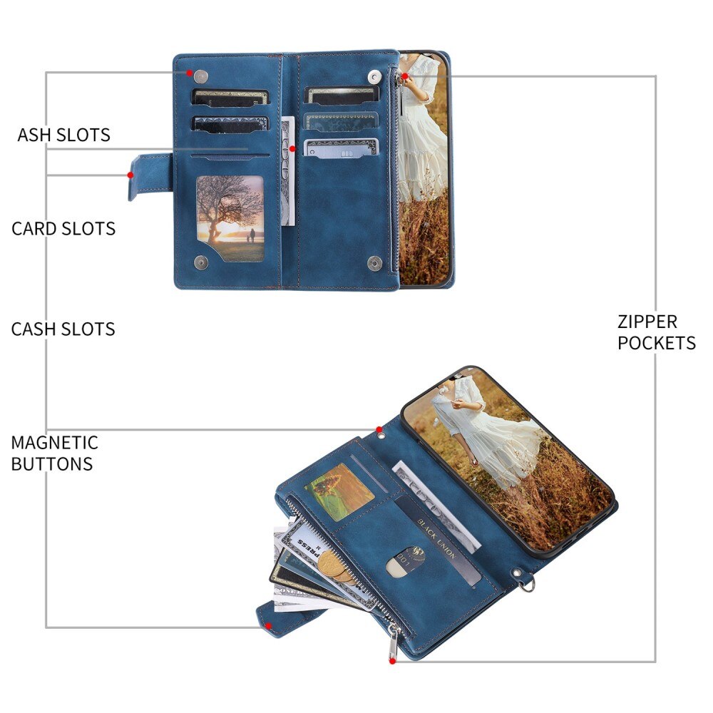 iPhone Xr Wallet/Purse Quilted Blue