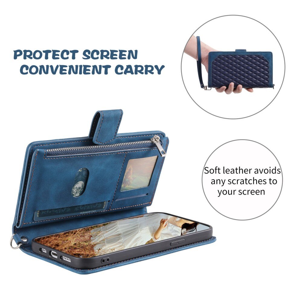 iPhone Xr Wallet/Purse Quilted Blue