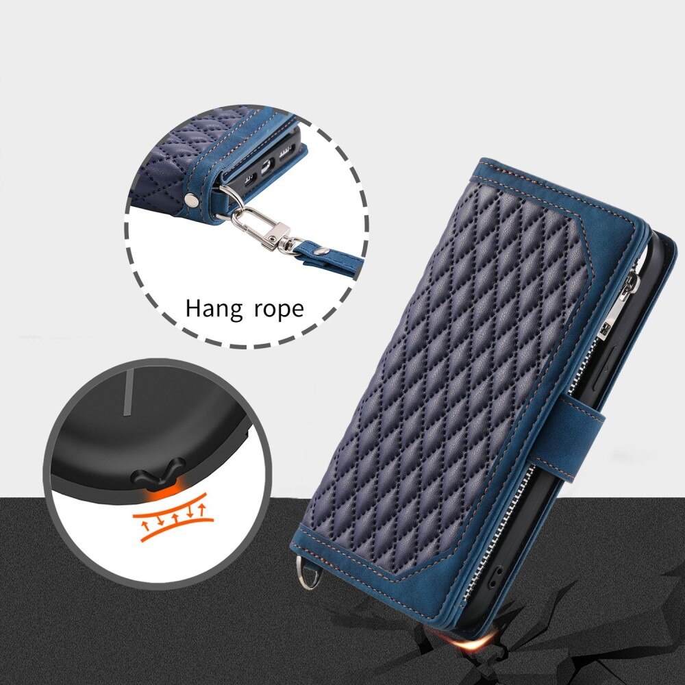 iPhone Xr Wallet/Purse Quilted Blue