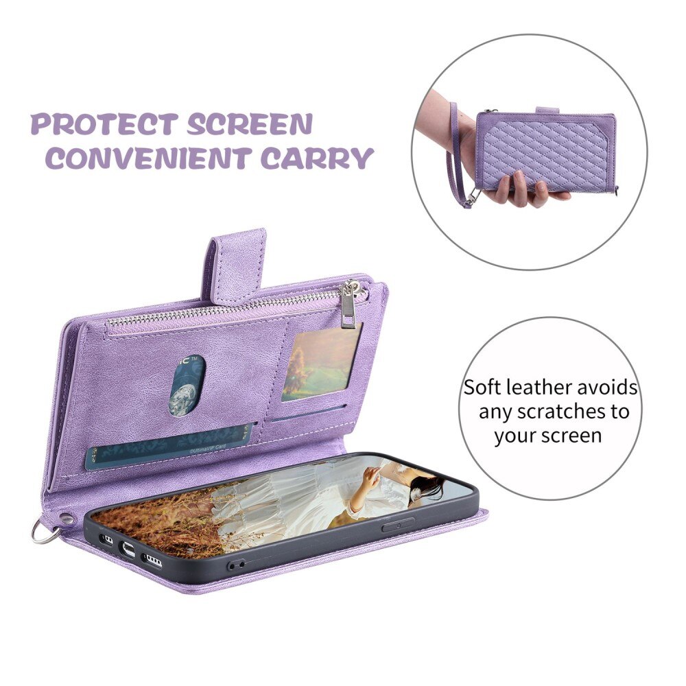 iPhone Xr Wallet/Purse Quilted Purple