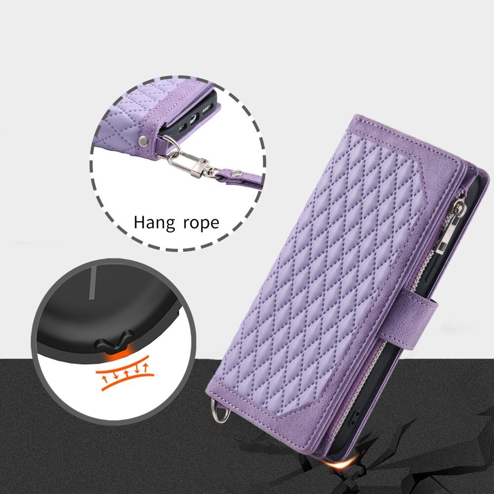 iPhone Xr Wallet/Purse Quilted Purple