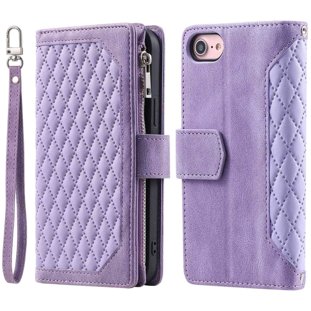 iPhone 7/8/SE Wallet/Purse Quilted Purple