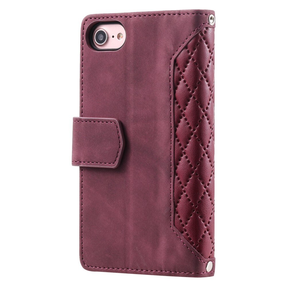 iPhone SE 2022 Wallet/Purse Quilted Red