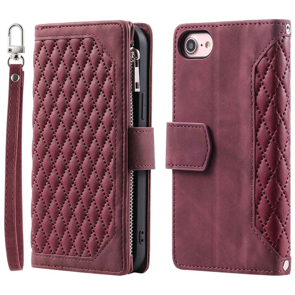 iPhone SE (2020) Wallet/Purse Quilted red