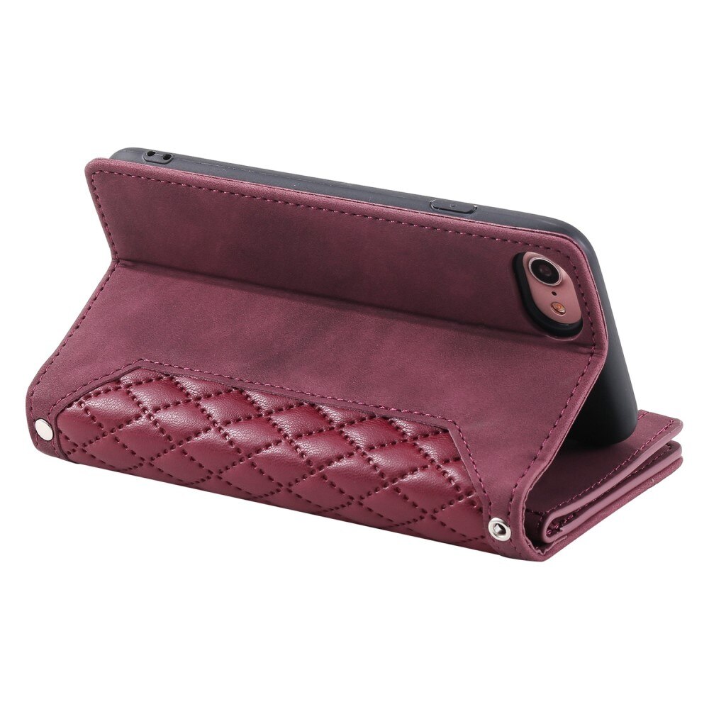 iPhone SE 2022 Wallet/Purse Quilted Red