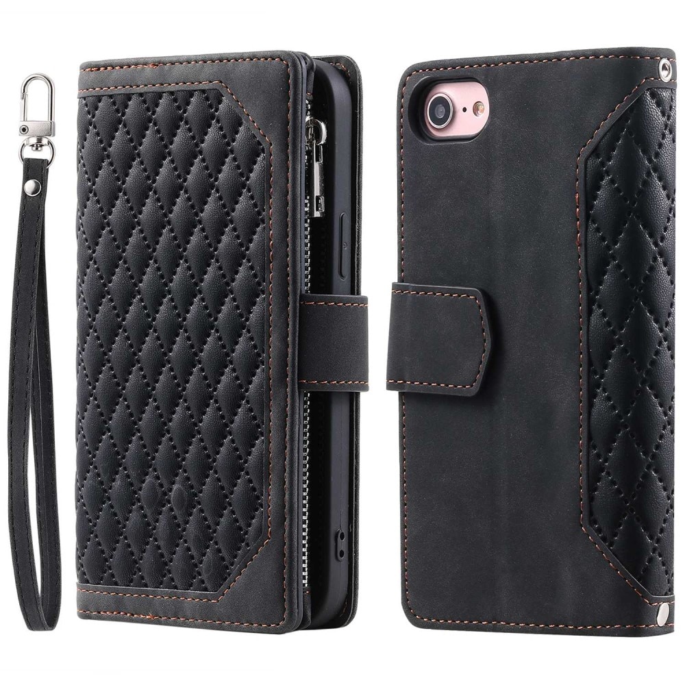 iPhone 7/8/SE Wallet/Purse Quilted Black