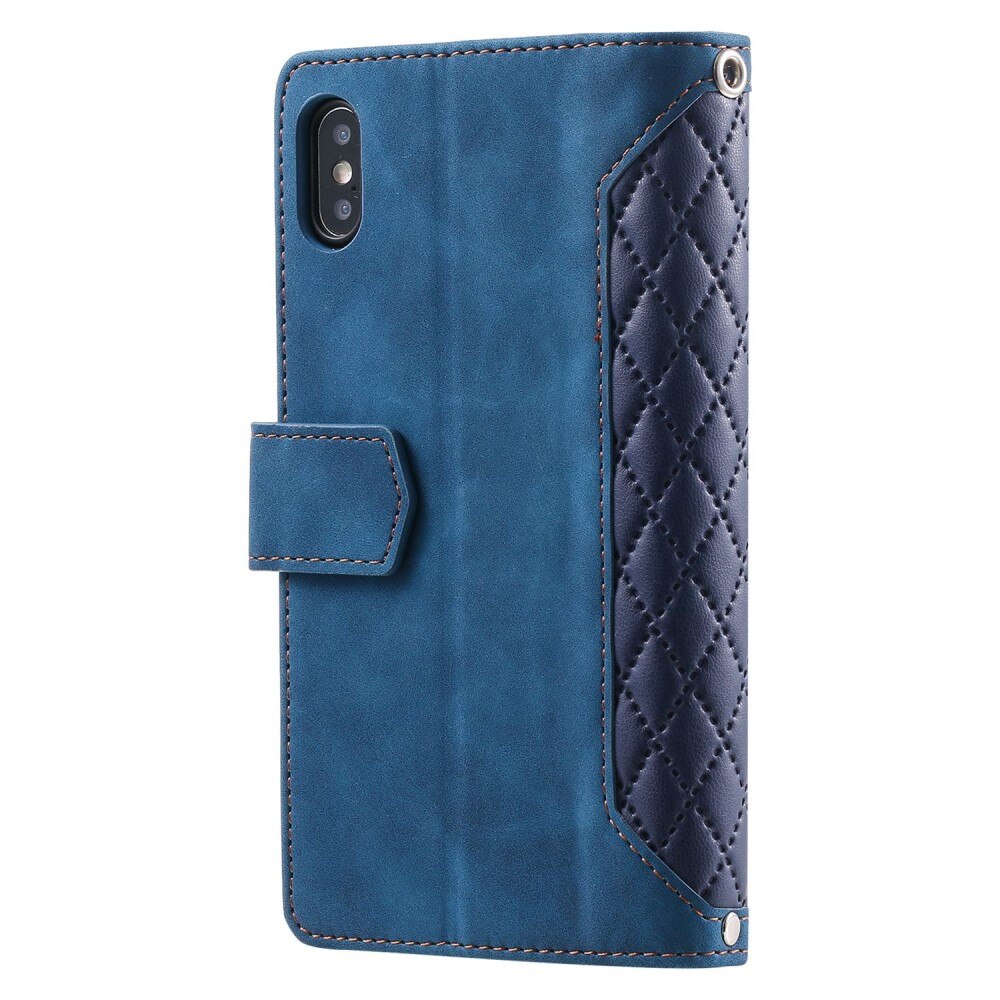 iPhone X/XS Wallet/Purse Quilted Blue