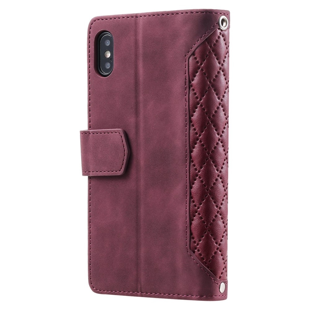 iPhone X/XS Wallet/Purse Quilted Red