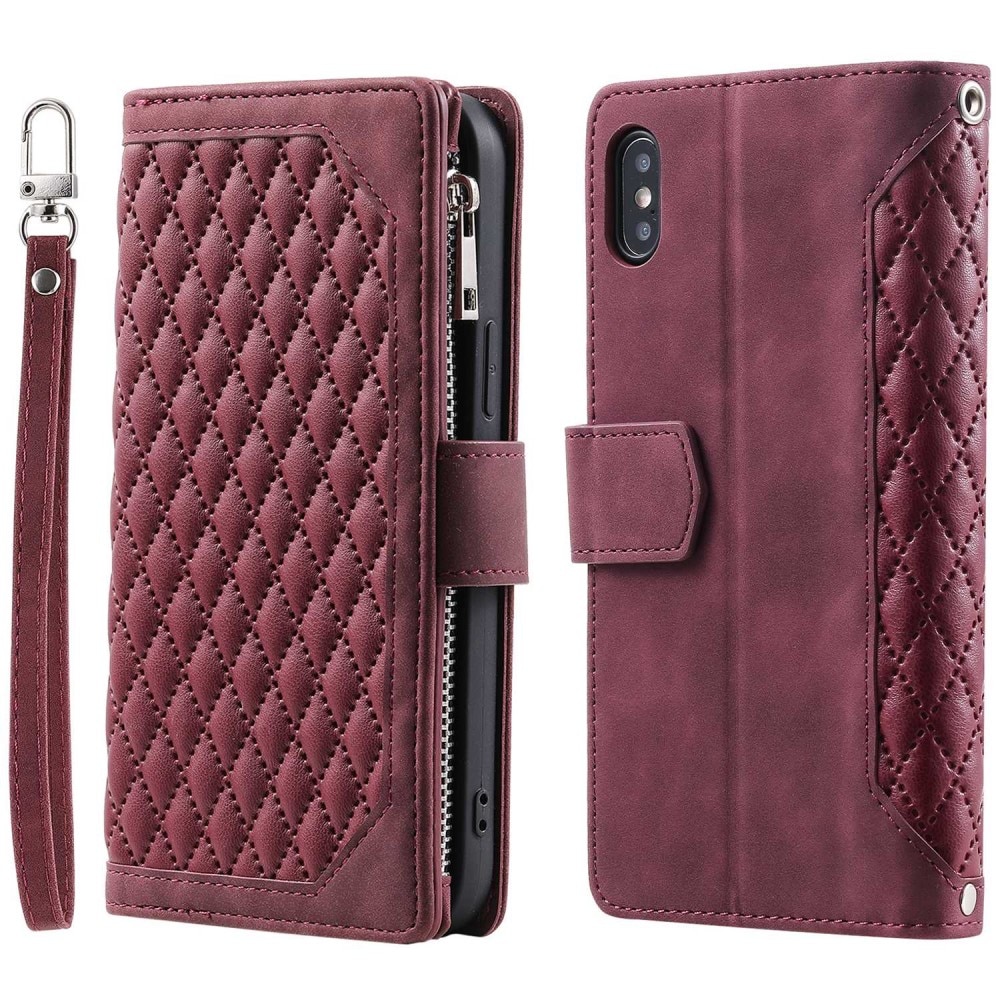 iPhone X/XS Wallet/Purse Quilted Red