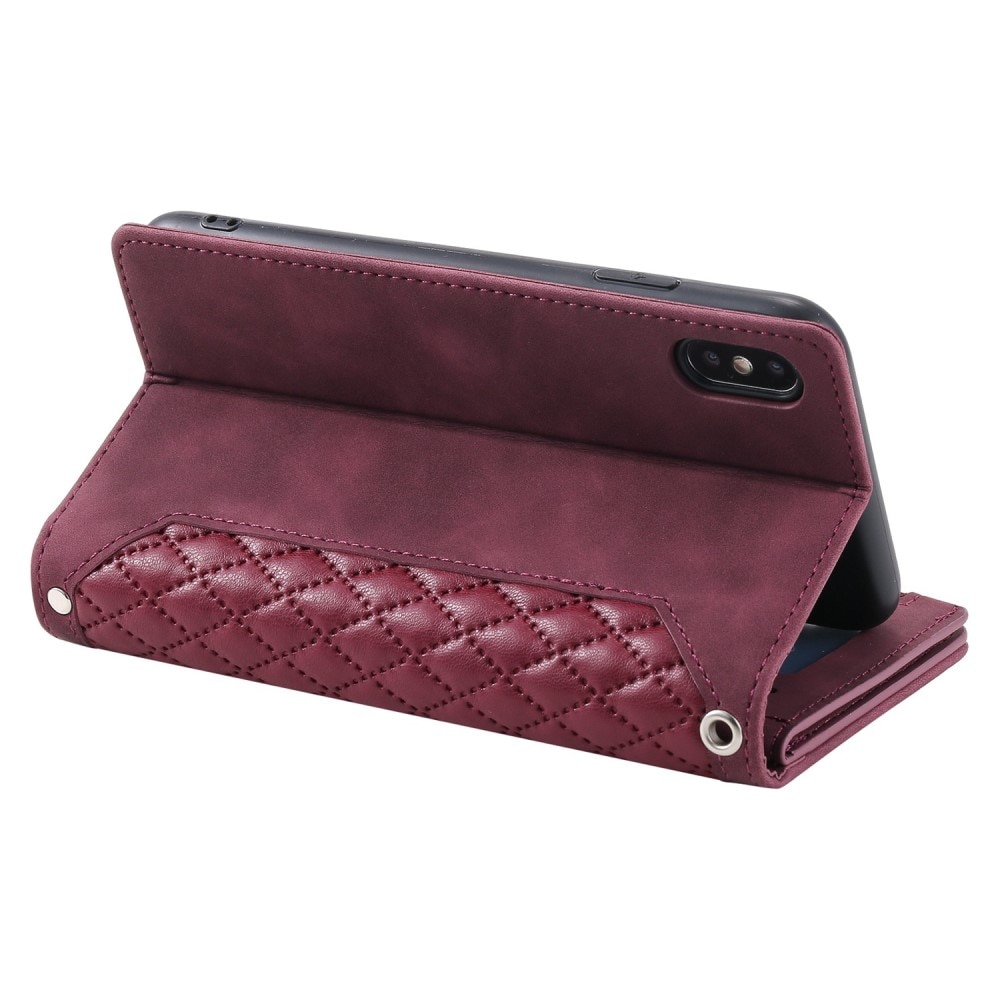 iPhone X/XS Wallet/Purse Quilted Red
