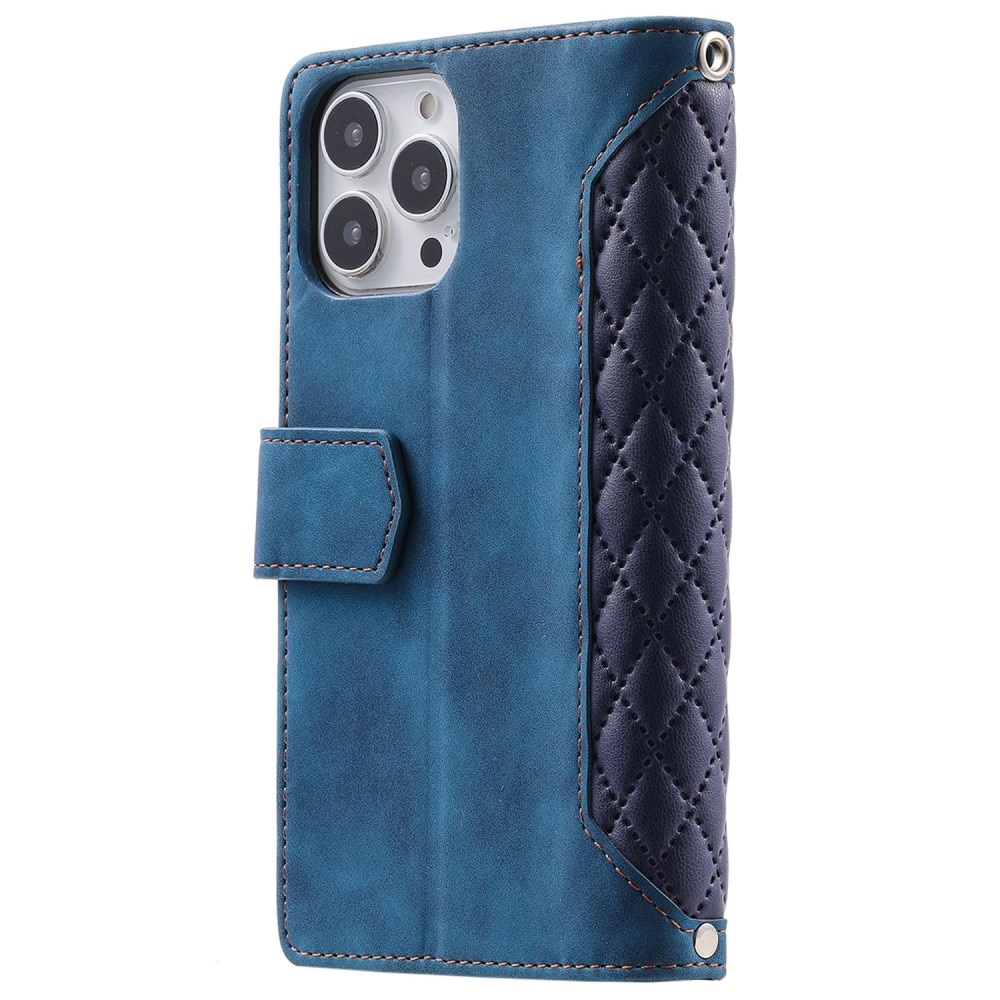 iPhone 14 Pro Wallet/Purse Quilted Blue