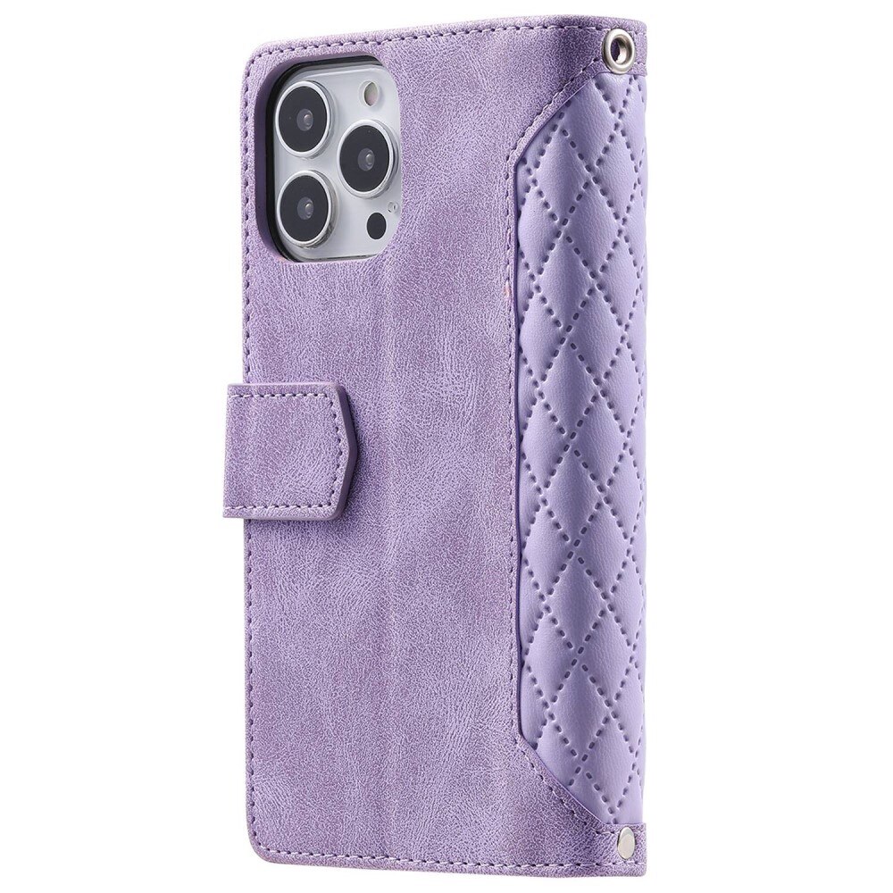 iPhone 14 Pro Wallet/Purse Quilted Purple