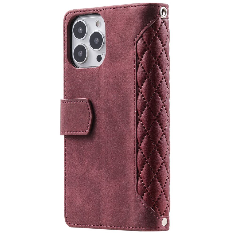 iPhone 14 Pro Wallet/Purse Quilted Red