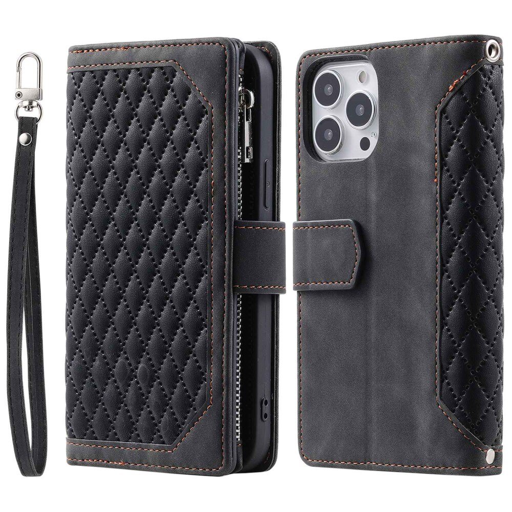 iPhone 14 Pro Wallet/Purse Quilted Black